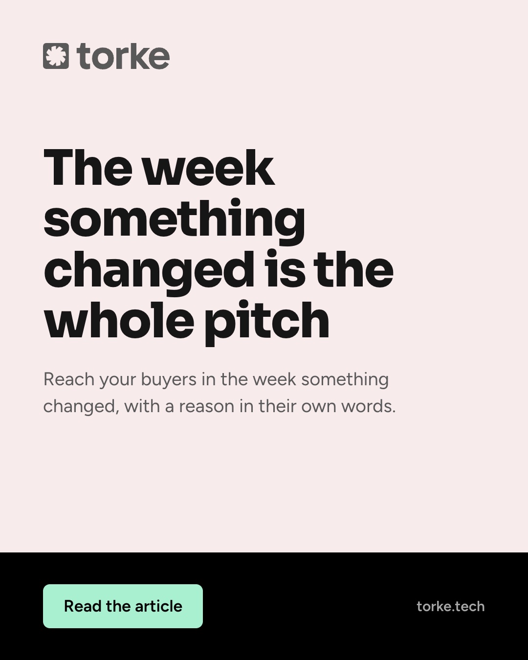 Torke portrait ad: The week something changed is the whole pitch