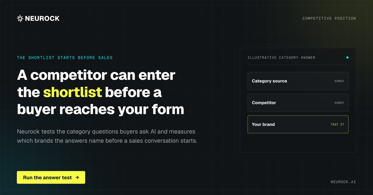 Neurock ad: A competitor can enter the shortlist before a buyer reaches your form