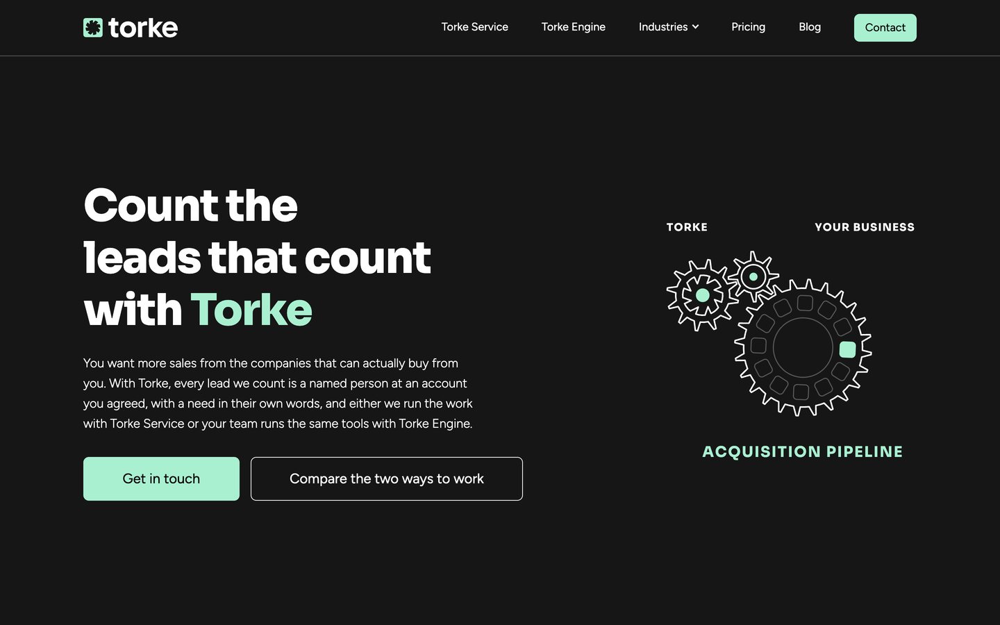 torke.tech home page at desktop width
